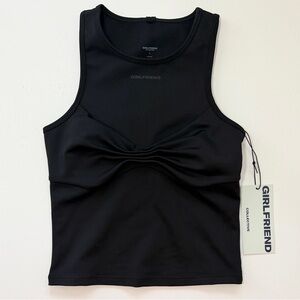 Girlfriend Collective Twist Top Quinn Tank Black Small